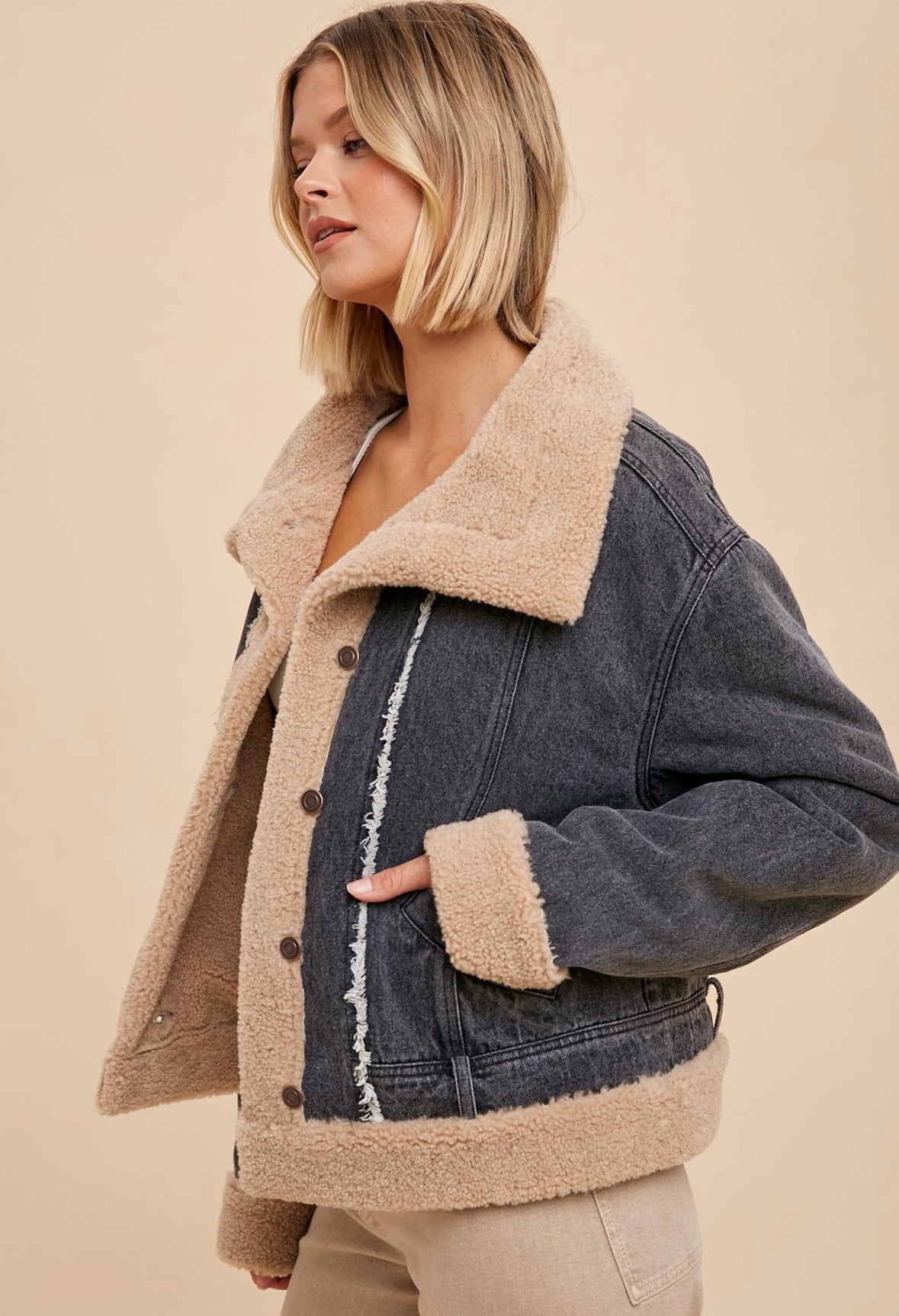 Black trucker jacket