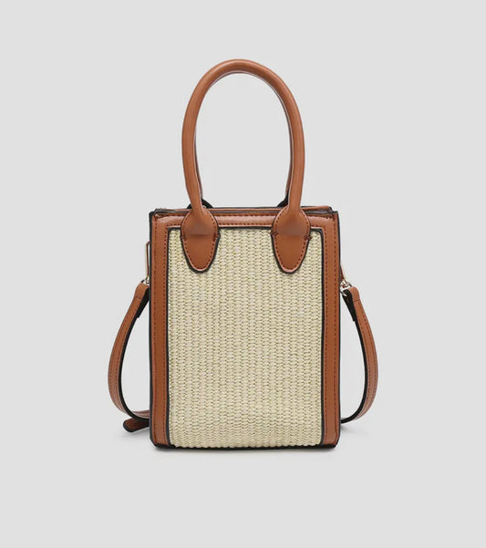 Woven straw crossbody