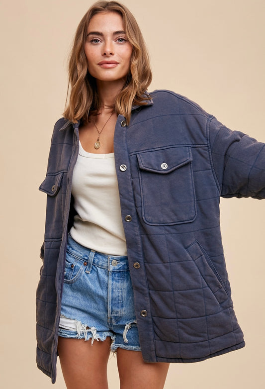 Jane navy shacket