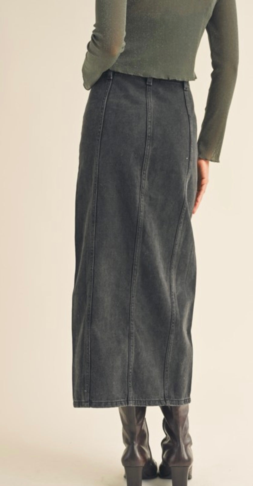 Abby denim midi skirt