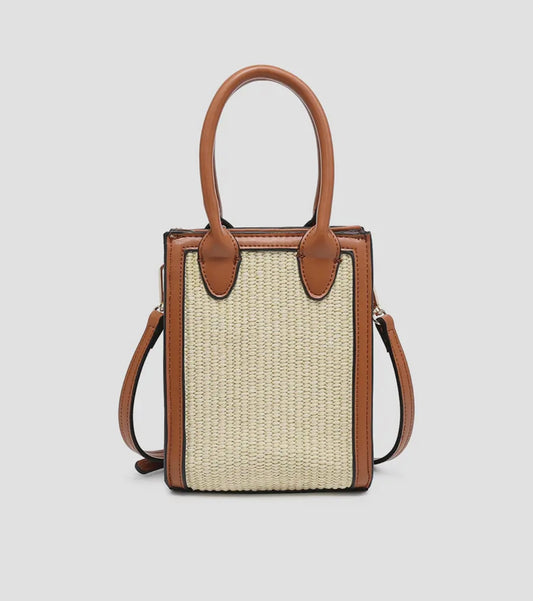 Woven straw crossbody