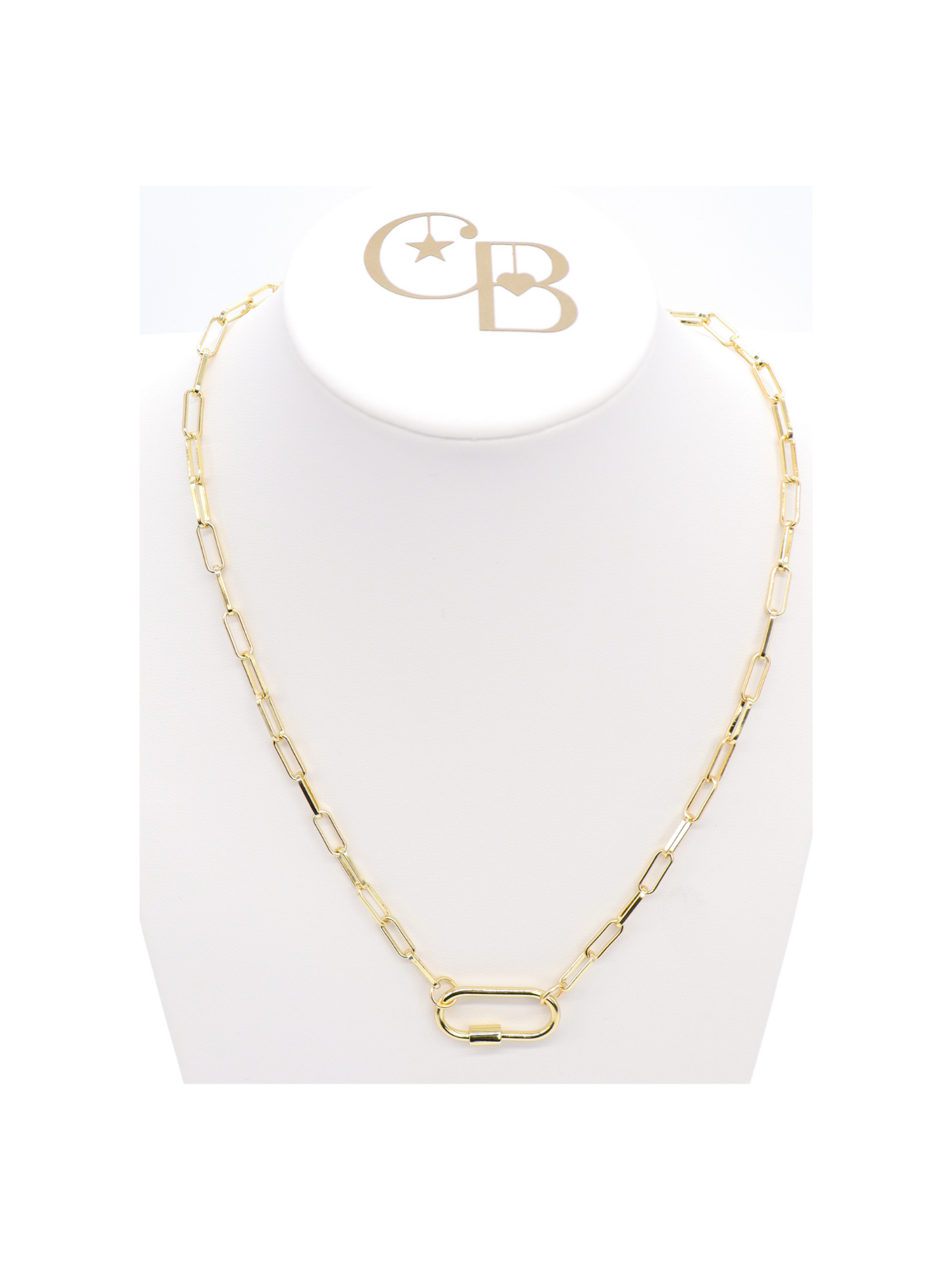 Charm bar necklace with lock