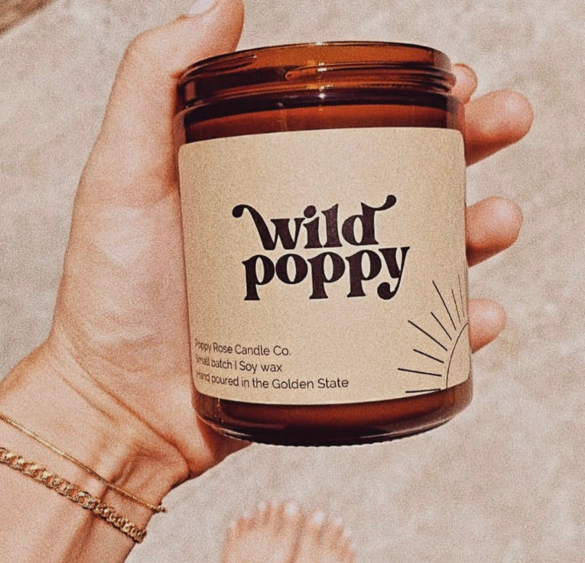 Wild poppy coconut wax candle