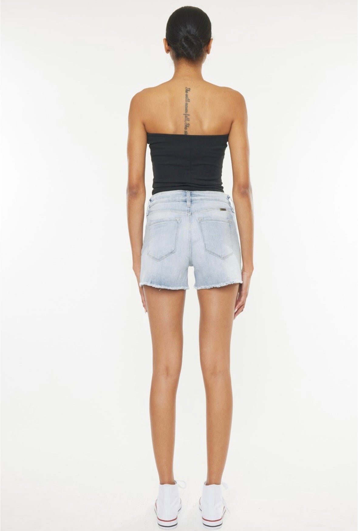 Kan Can high rise denim shorts